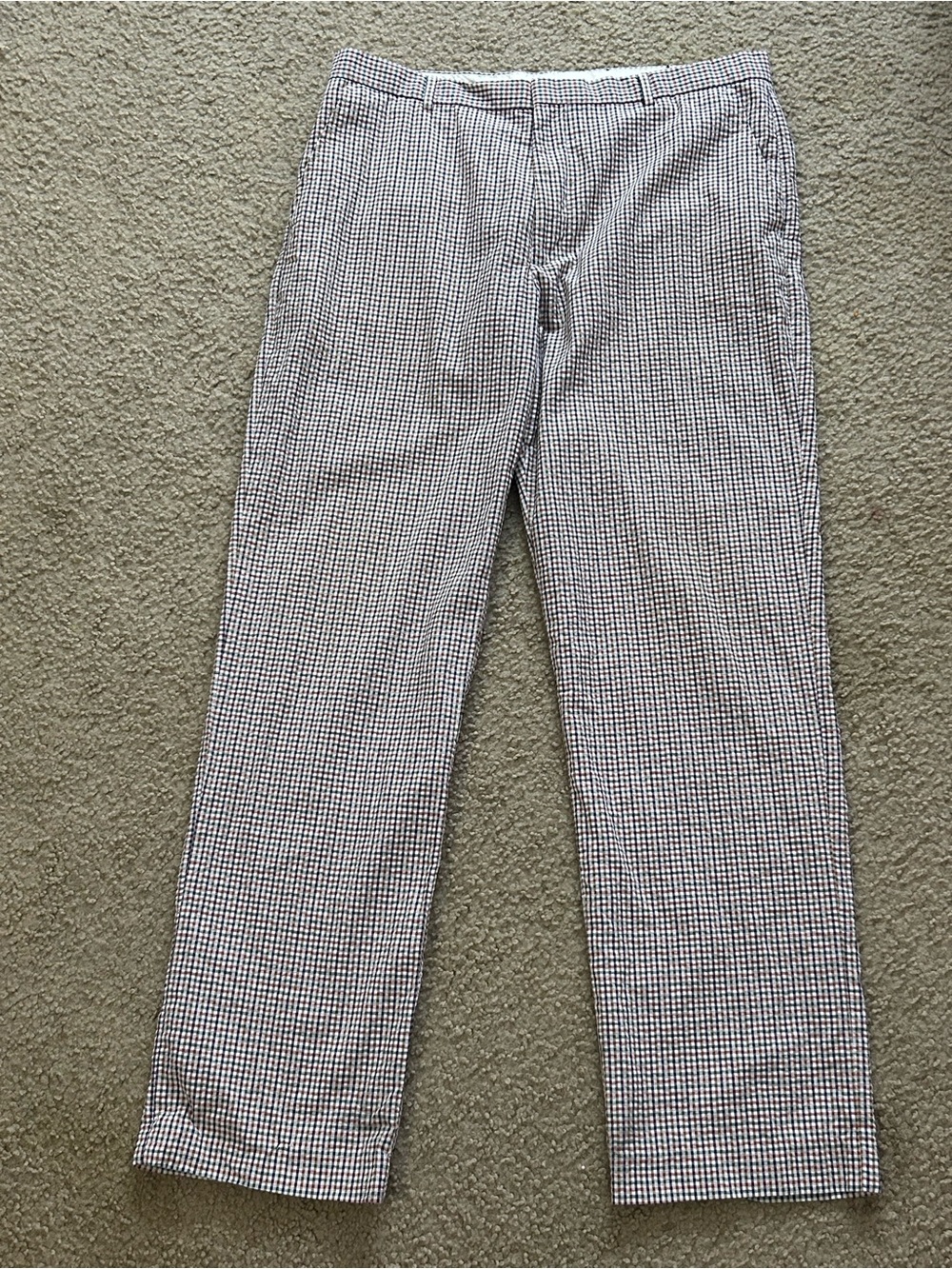 J. Crew Seersucker Gingham Check Pants Mens 34x32 Multicolor Cotton Straight Leg